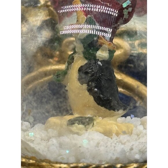 Vintage Christmas Santa Sleigh Snow Globe Figurine 5" Tall Pre-owned READ - Picture 6 of 7
